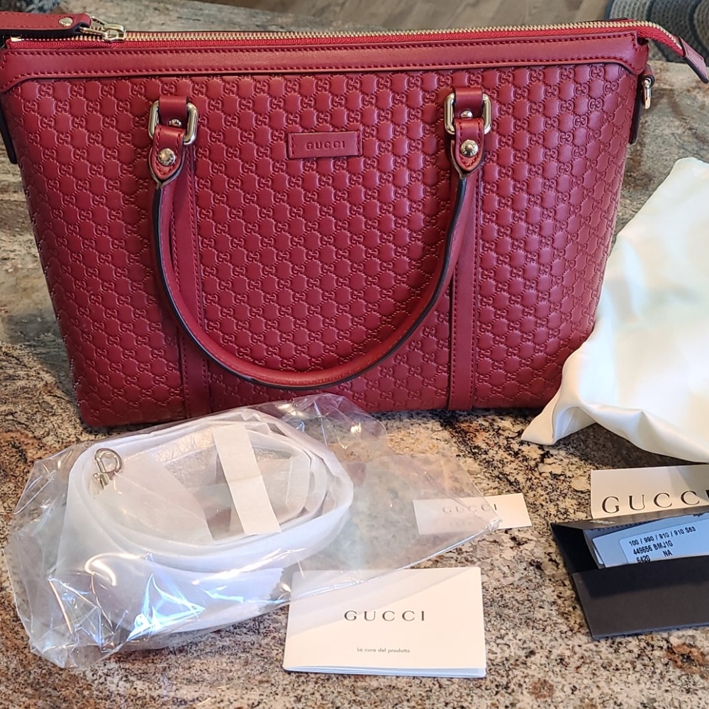 Red Gucci Shoulder Bag, or Hand Bag